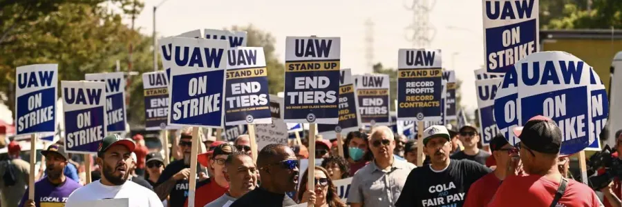 UAW Members Marching